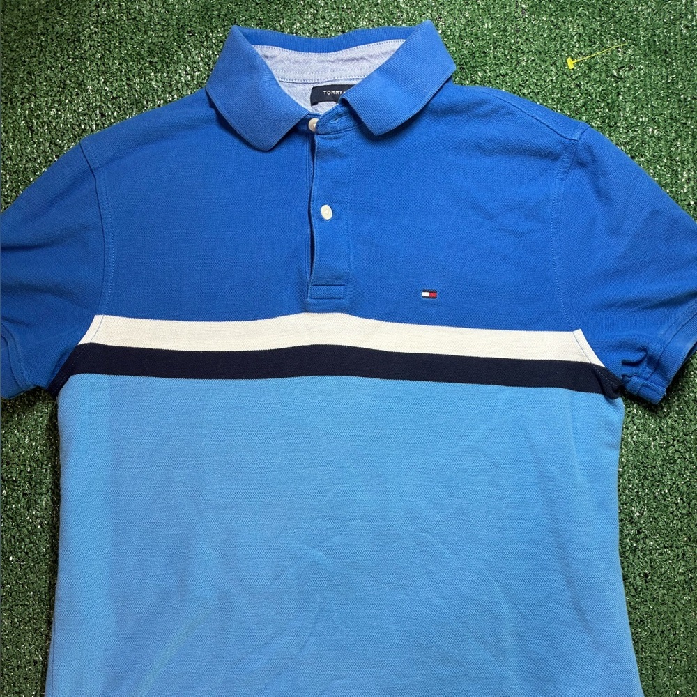 Tommy Hilfiger Men's Two-Tone Blue Polo Shirt